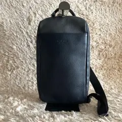 極美品✨ フジタカ レザーショルダーバッグ ネイビー グレー