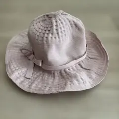 petit mainピンクリボン付き帽子 52CM タグ付き