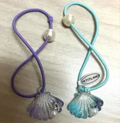 PETITLAND 貝殻　ヘアゴム 2個セット