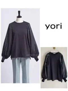 yori ヨリ ボリュームパフスリーブカットソー シャツ トップス