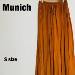 Munich ワイドパンツ プリーツ ウエストゴム Sサイズ 【973】