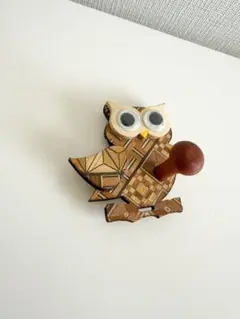 木製 箱根 フクロウ型 マグネット 磁石