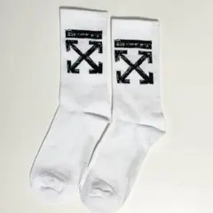OFF-WHITE ソックス ホワイト ブラック ストリート モード 靴下 X