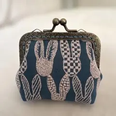 minä perhonenミナペルホネン pomppia（blue）がま口小銭入