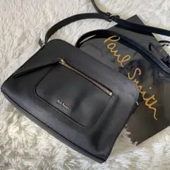 Paul Smith ポールスミス ショルダーバッグ レザー 黒 ブラック ロゴ