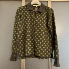 ドット柄長袖ポロシャツ ゴルフウェア