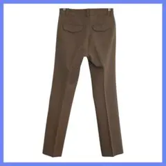 ピクニック スラックス パンツ 濃ベージュ S ウール 毛 良品 オフィス