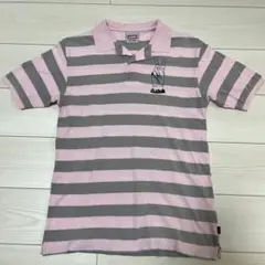 XLARGE ストライプ ポロシャツ ピンク グレー