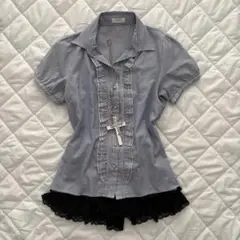 00s grunge coquette y2k wishcore フリルトップス
