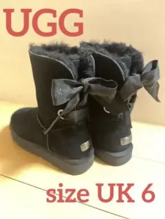 完売‼︎1回着用●UGG W MINI BAILEY BOW II 黒24UK6