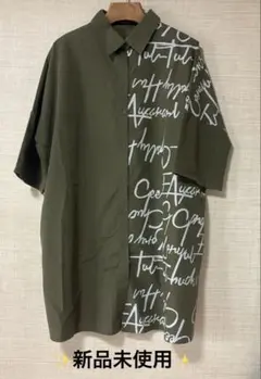 WOOREL COLLECTION チュニックデザインシャツ　オリーブ　M〜L