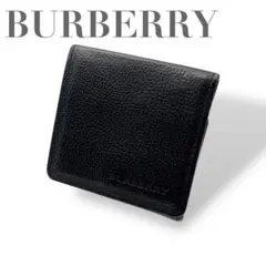 【美品】BURBERRY　バーバリー　コインケース　レザー　黒　ノバチェック