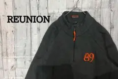 REUNION 人気ハーフジップ　ブラック　スウェット　　古着