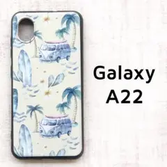 Galaxy A22 5G ヤシの木と車 カバー