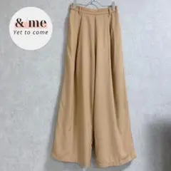 リシェグラマー　ワイドパンツ　ウエストゴム　タック　キャメル　ゆったり　M
