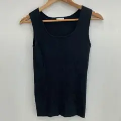 GU リブ編みノースリーブニット　黒M