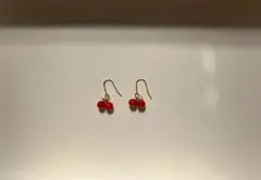 アンティーク風　ピアス　サクランボ