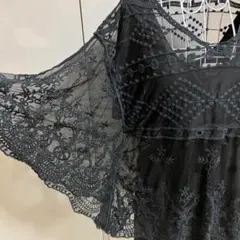 【新品未使用】レースカーディガン　水着　ラッシュガード 黒　ブラック