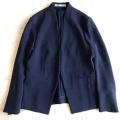 【美品】theory luxe セオリーリュクス ノーカラージャケット 紺 40