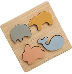 合わせ パズル 木製 4点 知育玩具 モンテッソーリおもちゃ
