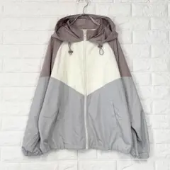 コルザ【M】ピンク系 マウンテンパーカー オーバーサイズ トライカラー