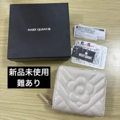 MARY QUANT 二つ折り財布 ベージュ 花モチーフ