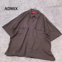 【アドミックス】レーヨン 麻混 半袖シャツ ブラウン