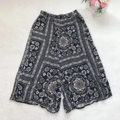 総柄ガウチョパンツ レディース ボトム カジュアル リラックス ゆったり 楽ちん