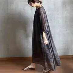 【美品】ハウント　ロングワンピース　ゼブラ柄