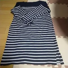 ユニクロ　ボーダーボートネックワンピース