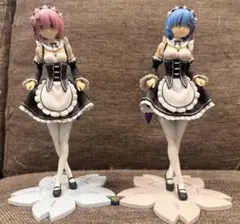 【SEGA】レム＆ラム フィギュア 桜台座 接着済み 2体セット 箱なし