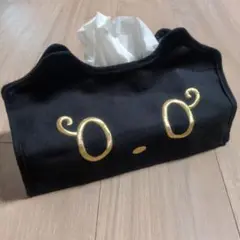 黒猫　ボックスティッシュカバー