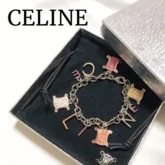 ✴️極美品✴️ セリーヌ ロゴ チャーム マカダム チェーン ブレスレット