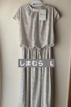 フレンチスリーブワンピース　L
