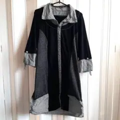 ✨美品✨HIROKO BIS✨ゆったりサイズ　ひざ丈シャツワンピース MJU31