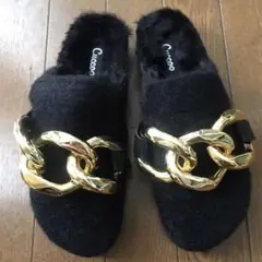 cuccoo ボアサンダル ボストン サボ ゴールドチェーン