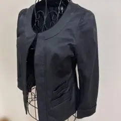 ノーカラージャケット 黒