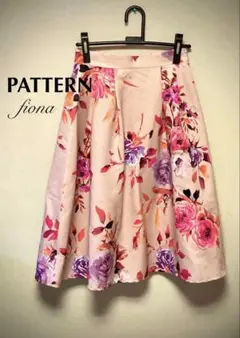 フラワープリント フレアスカート ピンク　PATTERN fiona Mサイズ