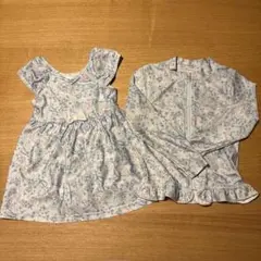 【110cm】アリエル　ワンピース水着とラッシュガードのセット
