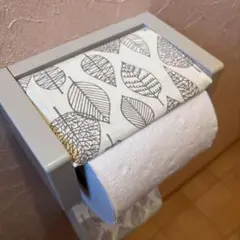 3102【2点100円、3点200円引き】リーフ柄トイレットペーパーカバー