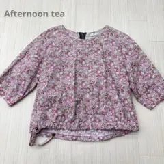 アフタヌーンティー 花柄 コットン ブラウス カットソー M