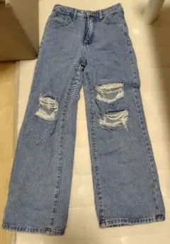 SHEIN　ダメージデニム　ジーンズ　キッズ　ティーン　12-13Y