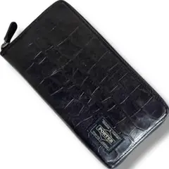 希少✨　ポーター　長財布　ラウンドジップ　クロコ型押し　ロングウォレット