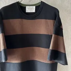 トゥモローランド tricot ボールドボーダー コットンニットTシャツ