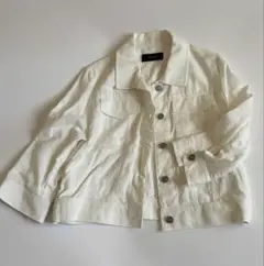 【値下げ】【美品】リネンコットン　七分袖　ジャケット