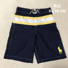 新品　【ポロラルフローレン】サーフパンツ　ビッグポニー刺繍ロゴ　ネイビー　XL