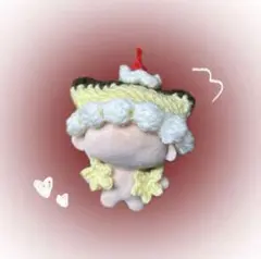 プリン ぬい服 ぬいぐるみ ちびぐるみ 猫耳ニット 編み物 ハンドメイド