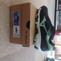 Mizuno ウェーブガイア 3 25.5cm ブラック/グリーン