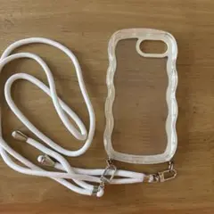 ホワイト 透明波形デザイン スマホケース