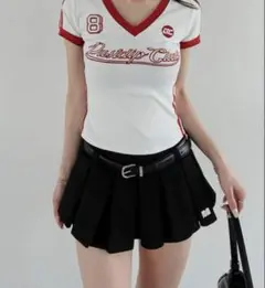 menot プリーツショートパンツ ベルト付き スカート　 平成 ブラック M